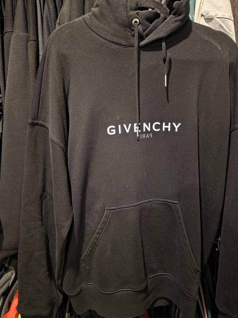 Givenchy Black Hoodie with White Logo